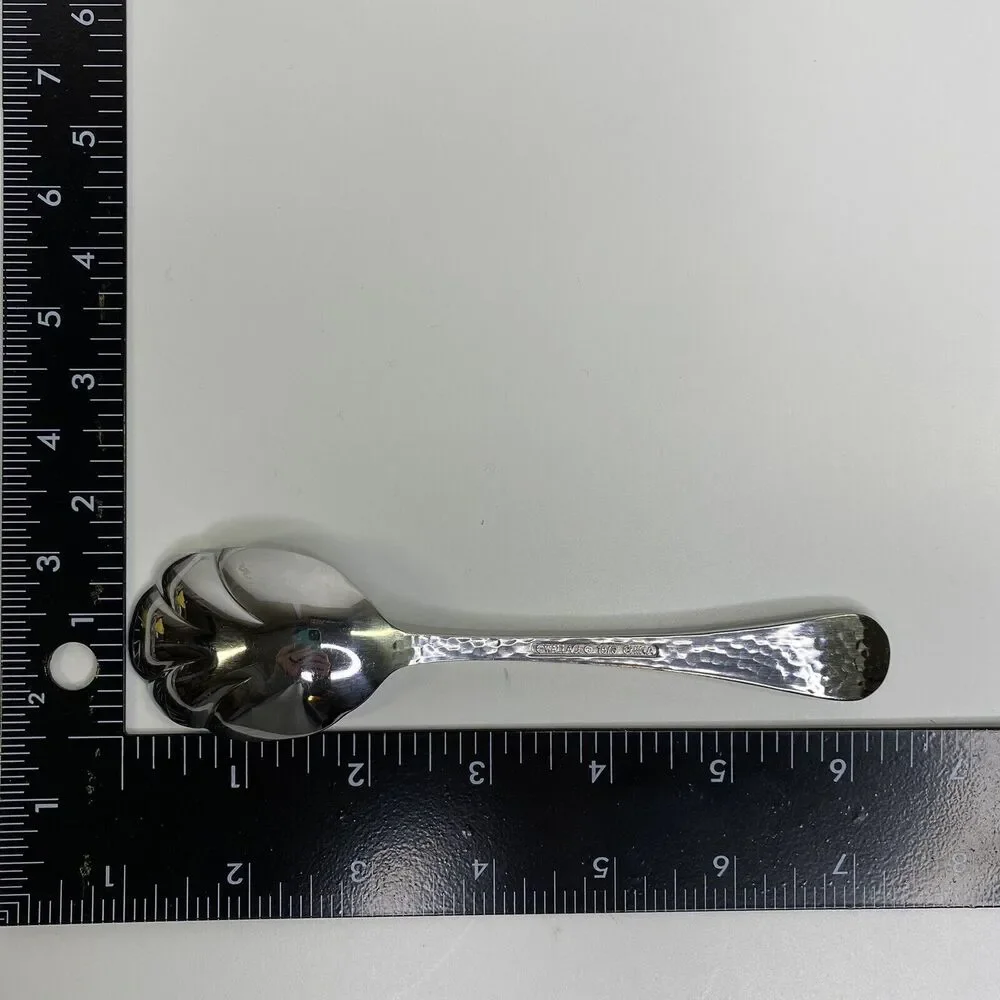 Wallace Continental Sugar Spoon Hammered Handle Stainless‎ 18/0